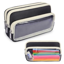 FINPAC Color-Block Pencil Case Organizer 100 Pen Capacity Pencil Box Organizer