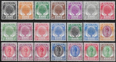 1950-55 Kedah Sultan Badlishah 21v. MH SG Nr. 76/90