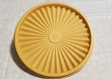 Vtg Tupperware Servalier Round Replacement Lid Seal 808 Harvest Yellow 6 5/8 