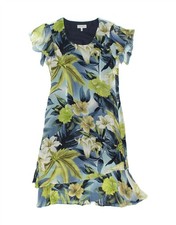 PIER ANGELINI Womens Shift Dress UK 12 Medium Blue Floral Polyester AA03