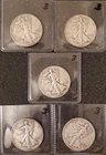 Walking Liberty Half Dollar 5 Coin Lot 1947, 1944, 1943 S, 1944, 1942