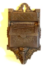 ANTIQUE MATCH BOX BRACKET. OCT 17, 1876. BEAUTIFUL CONDITION! HEAVY