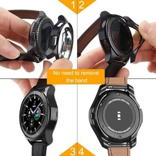 For Samsung Galaxy Watch 6 40/44 Classic 43/47mm Silicone Watch Band w/TPU Case