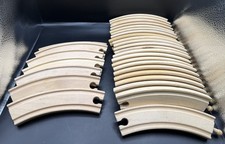 Large Lot Wooden Train Track Curved Pieces Brio Thomas Compatible Mixed 29 Piece