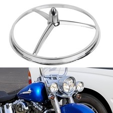 Chrome Bullet 7" Headlight Trim Cover Fit For Harley Heritage Softail Road Glide