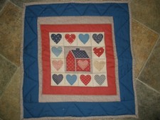 Finished Handmade Quilted Hearts Wall Hanging Country Decor 20"x20" T80