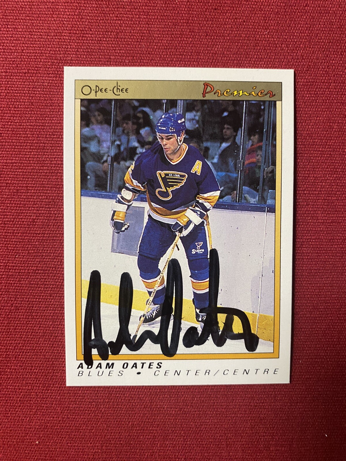 1990/91 Adam Oates OPC Premier Autographed Card.