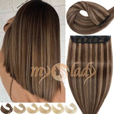 One Piece Clip in 100 Remy Human Hair Extensions 3/4 Full Head Highlight MYLADY