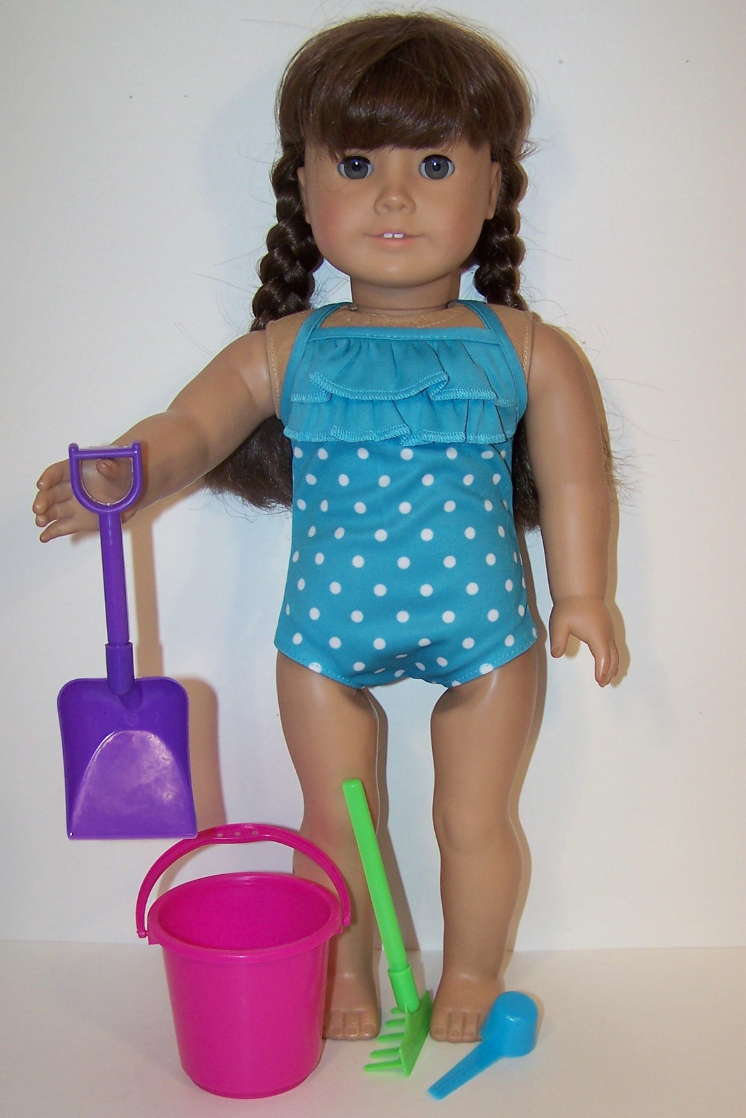 Blue Swimsuit & Beach Pail Toy Set for 18