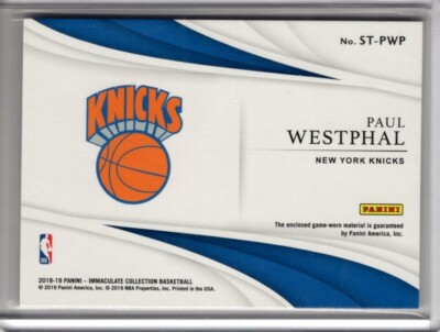 PAUL WESTPHAL 2018-19 Immaculate The Standard Patch Jersey #d /25