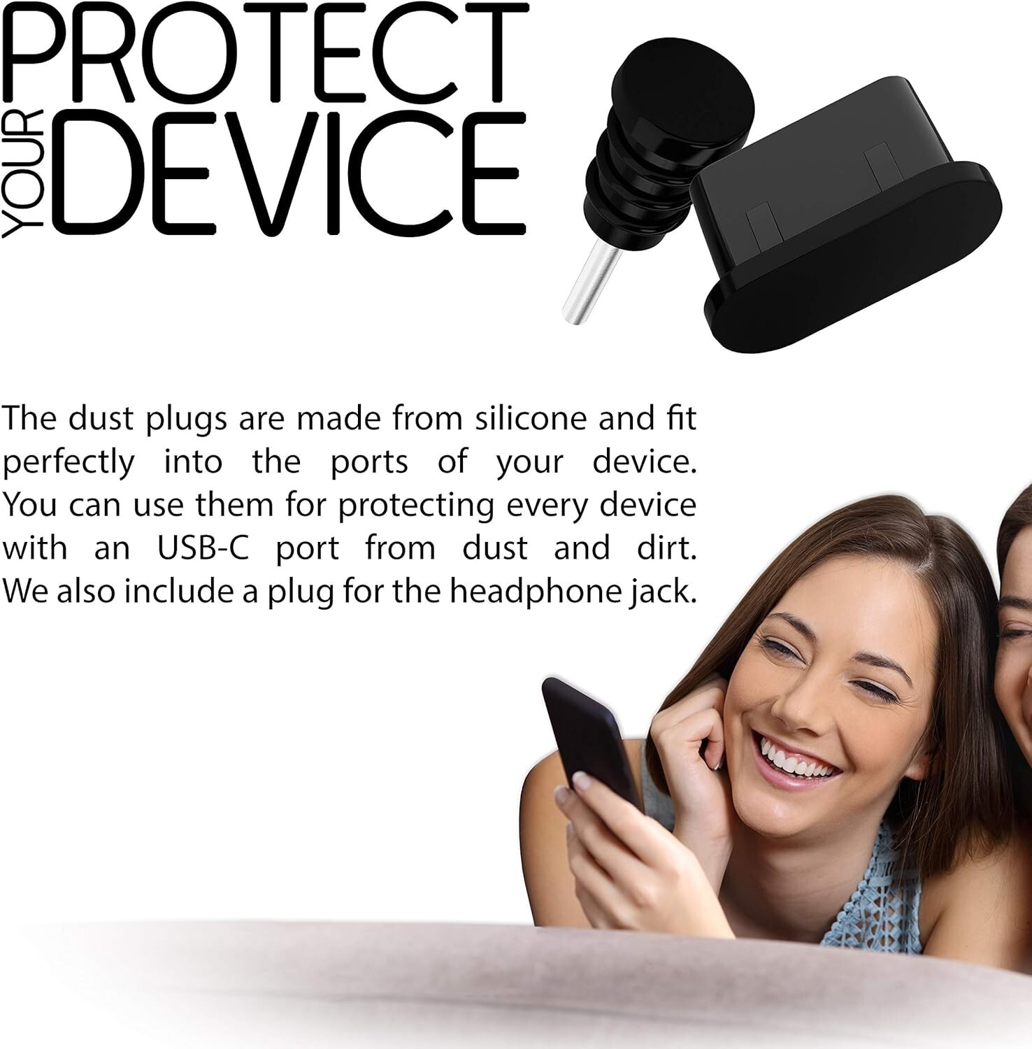 10x Anti Dust Plugs for Smartphone, MacBook, Laptop | USB-C Dust Plug for Samsun