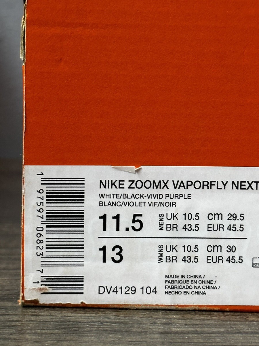 Nike ZoomX Vaporfly Next% 3 White Vivid Purple DV4129-104 Men's
