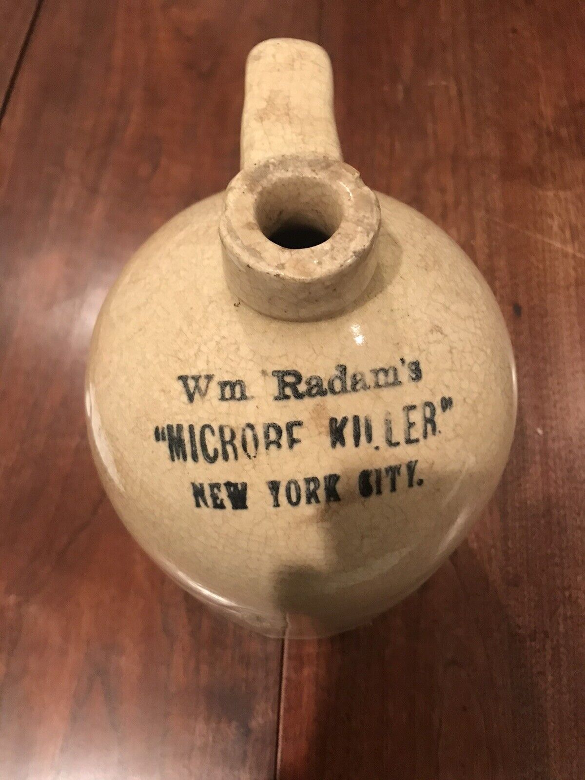 Antique Radam's Microbe Killer NYC Stoneware Jug Medicine 1890s Red Wing Rare
