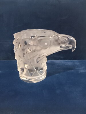 Art Deco Glass Car Mascot  ' Head Eagle ' Sculpture 1930' H.Hoffmann 