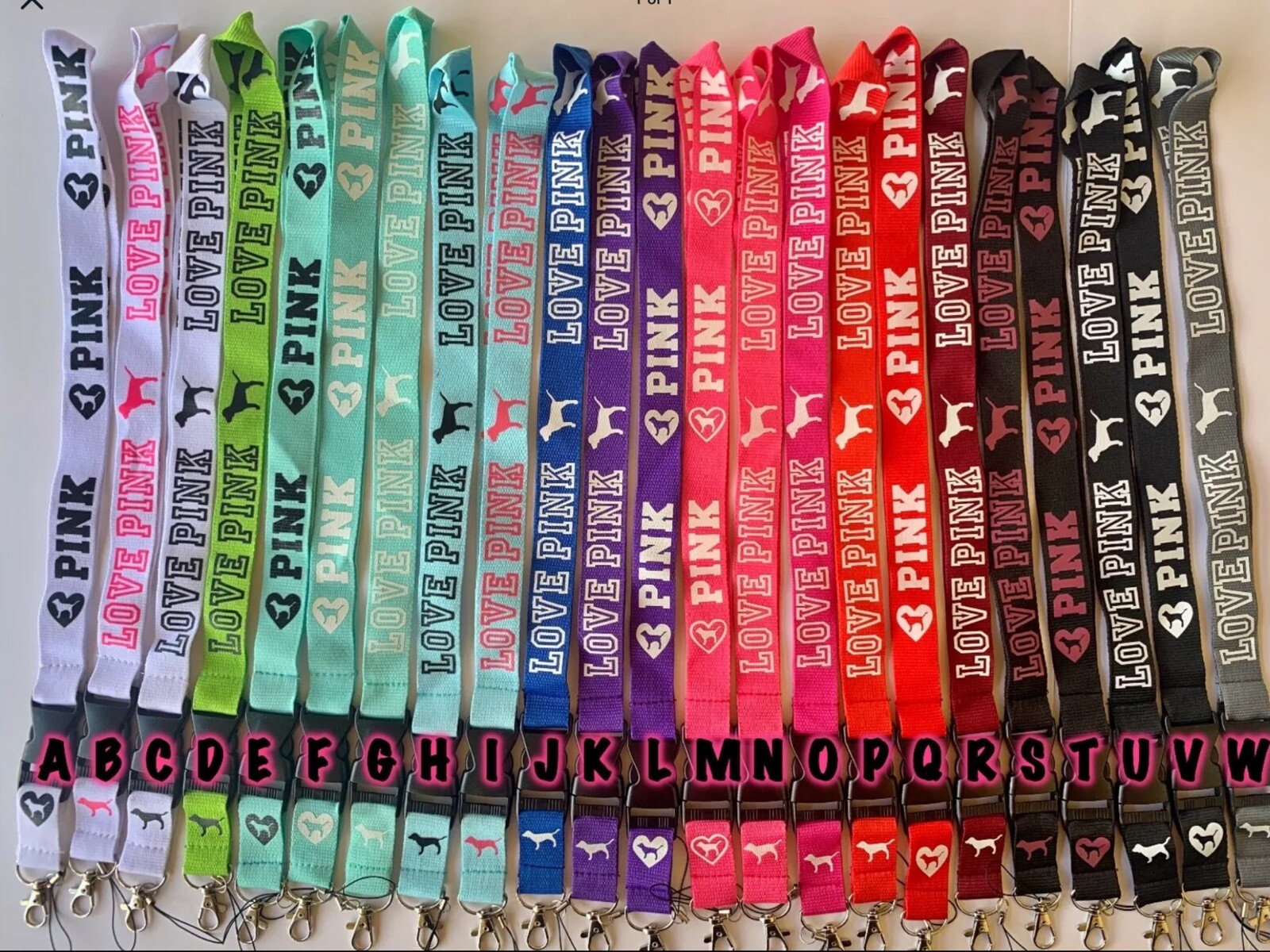 USA Victoria's Secret Love Pink Lanyard Keychain