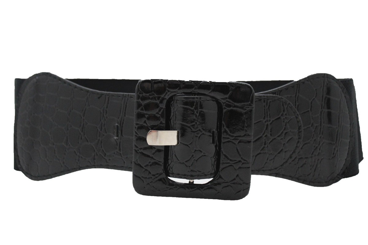 Women Belt Wide Elastic Black Fashion Hip Waist Square  display picture 2