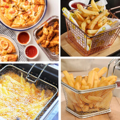 French Fries Basket Portable Stainless Steel Chips Kitchen Mini Frying Basket