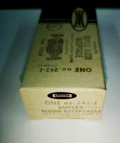 IVORY Duplex RECEPTACLE OUTLET Double T-Slot 15A 125V NEW LEVITON 242-I - Picture 6 of 7