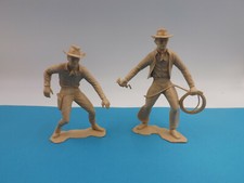 PLASTIMARX WESTERN COWBOY 2 ACTION FIGURES 5 1/2" vintage