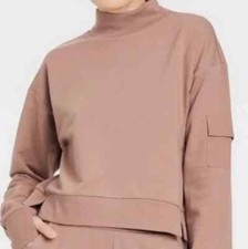 All in motion Women's french terry crewneck sweatshirt taupe size large NWT