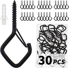 30 PCS Cup Screw-In Hanger Hooks with Safety Buckle, Windproof Screw Hooks Perfe