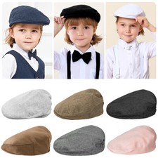 Baby Boy Hat Flat Cap Vintage Newsboy Driver Hats Infant Girl Tweed Cabbie Beret
