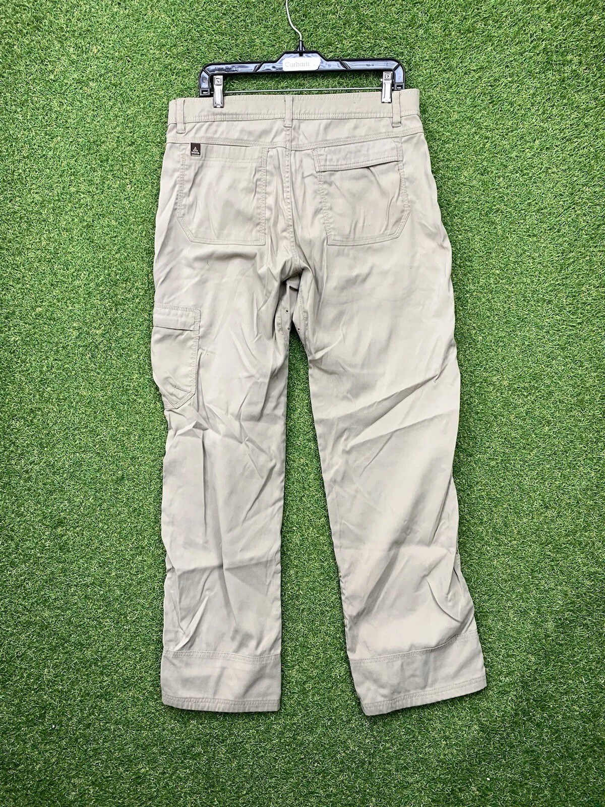 prAna Pants Mens Medx32 Beige Zion Stretch II Straight Fit Belted Hiking Nylon