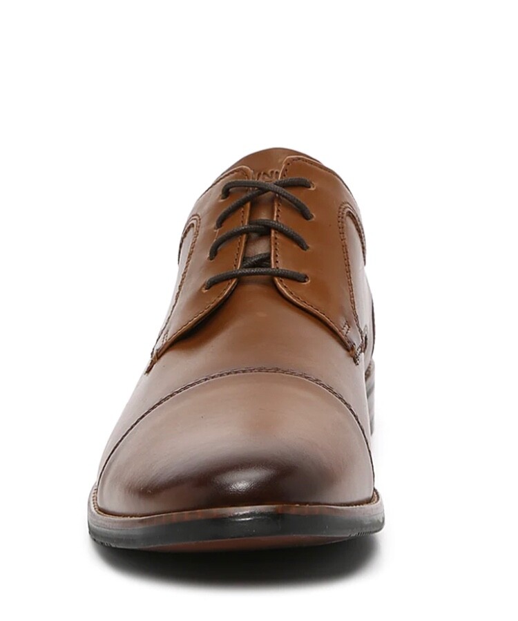 Mens Nunn Bush Fifth Ward Flex Cap Toe Oxford Shoes Cognac 