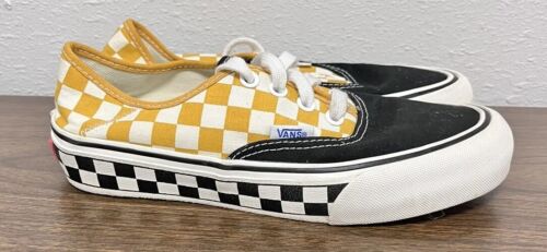 Unisex Black, White, and Yellow checkered vans used condition | eBay