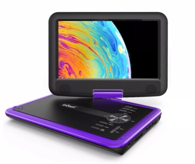 ieGeek 11,5'' DVD Player Lila Tragbarer 4 Stunden 9,5 270° Rotation/180° Flip
