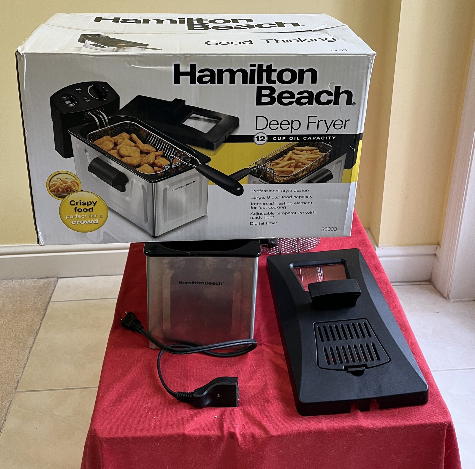 Hamilton Beach 35033 12 Cup Oil Capacity Deep Fryer