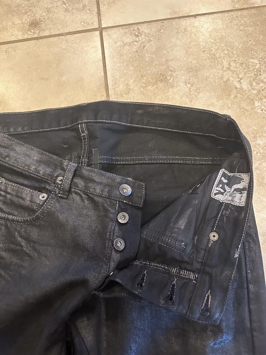 Rick Owens DRKSHDW Black light wax Detroit Denim Jeans Size Rick Owens DRKSHDW Black light wax Detroit Denim Jeans Size