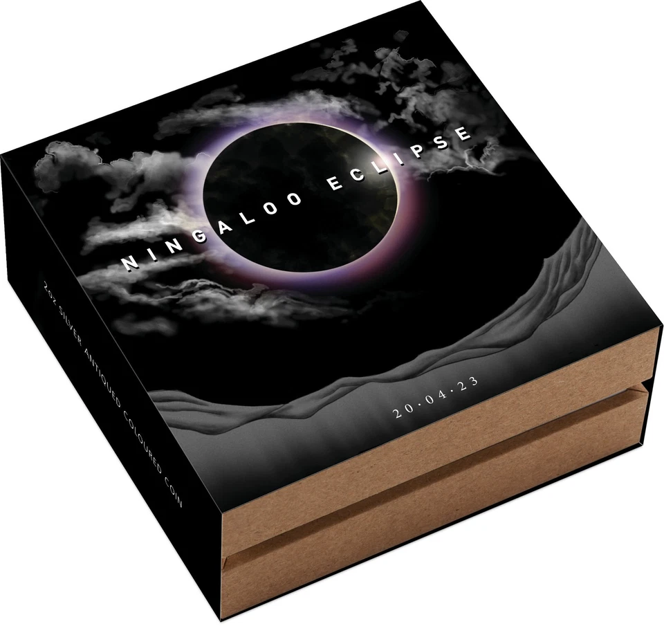 2 Unzen Silbermünze Australien Ningaloo Eclipse 2023 - Antik Finish coloriert - Bild 4 von 4