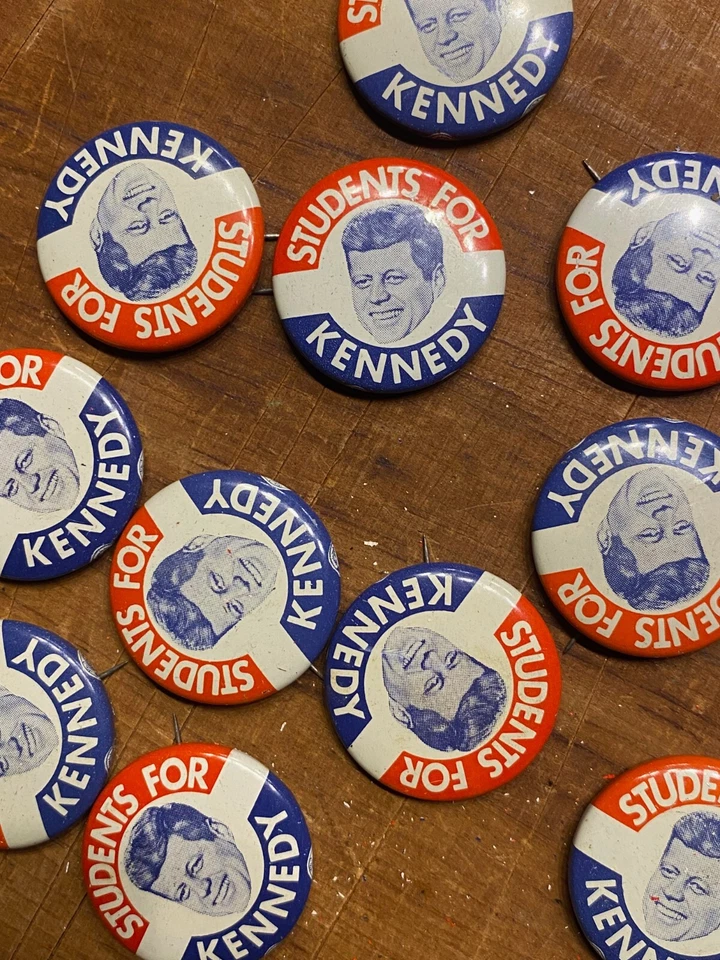 Lote de 20 botones Pinback "Estudiantes por Kennedy" de colección, campaña presidencial JFK Foto 4 de 4