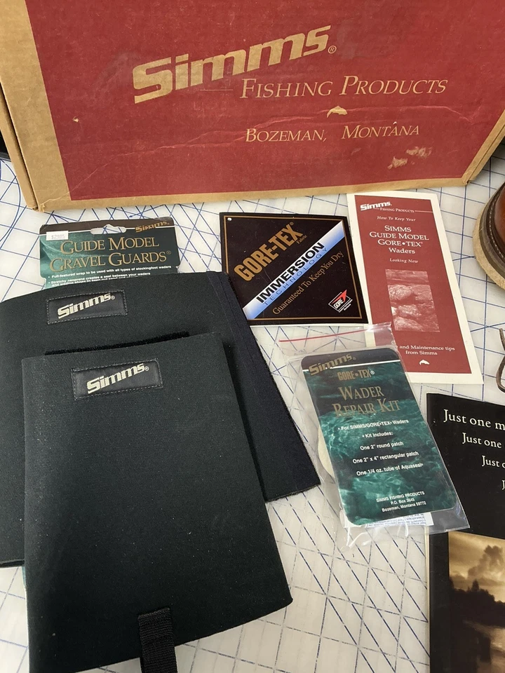 Simms Guide Model Fishing Boots Men’s Size 8 With Simms Gravel Guards Included - Image 3 of 4