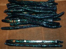 5" Finesse Trick Worm Style Junebug Plastic 50 pack bulk Bag Bass Walleye