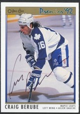 Craig Berube #47 signed autograph auto 1992 O-Pee-Chee Premier Hockey Card