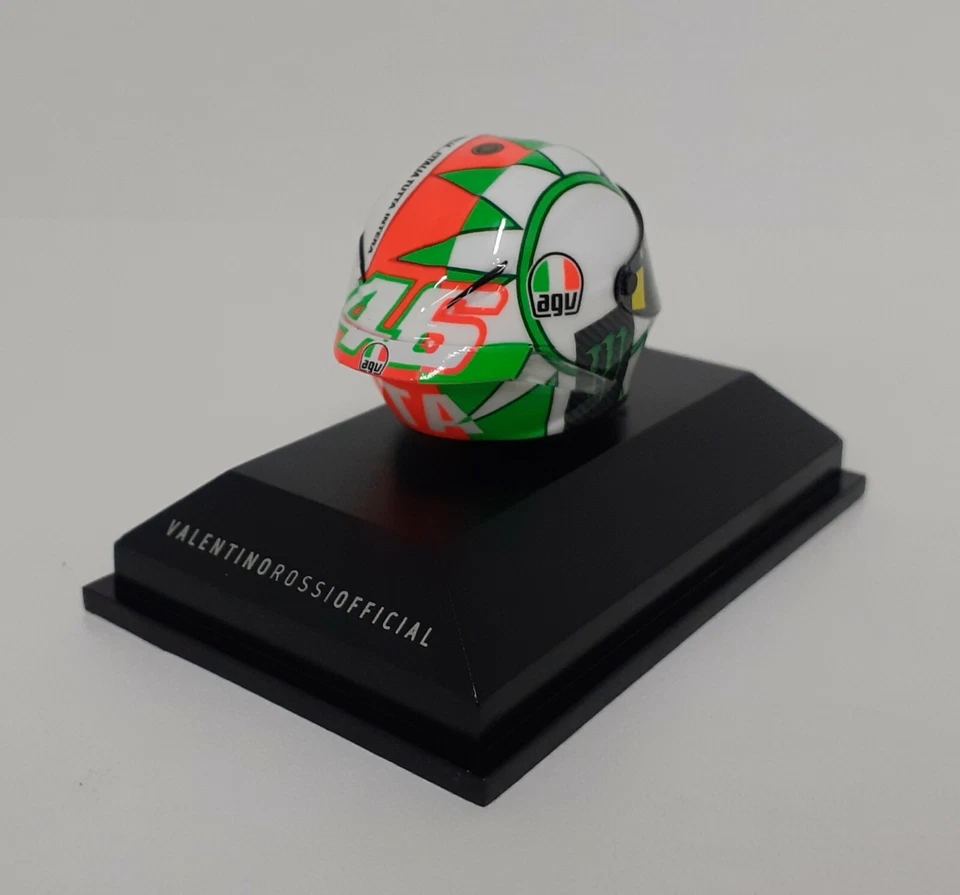 MINICHAMPS 1:8 VALENTINO ROSSI MODELLINO CASCO MOTO GP MUGELLO 2018 AGV DIECAST  - Immagine 4 di 4