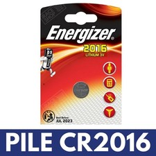 Pile CR2016 Lithium 3V ENERGIZER pour Coque Plip Boitier Clé Télécommande FIAT