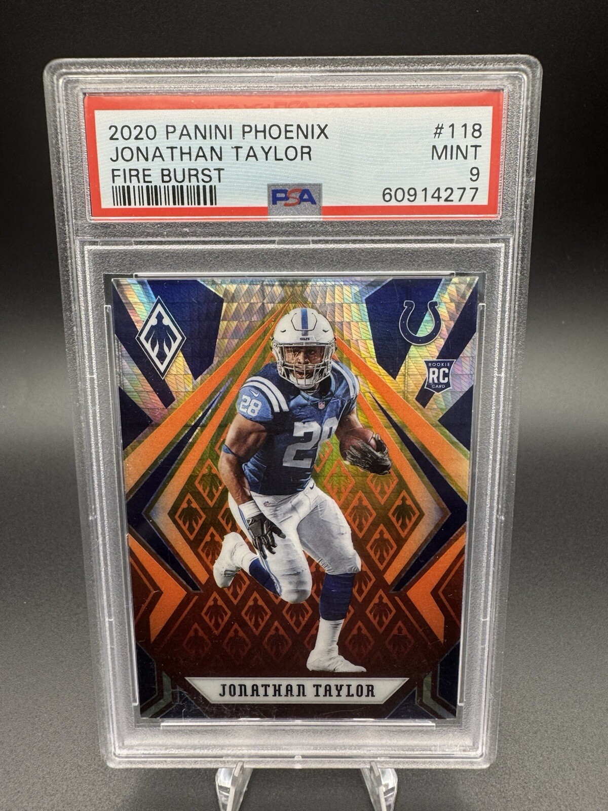 2020 Panini Phoenix JONATHAN TAYLOR Fire Burst #118 PSA 9 MINT Rookie RC SP