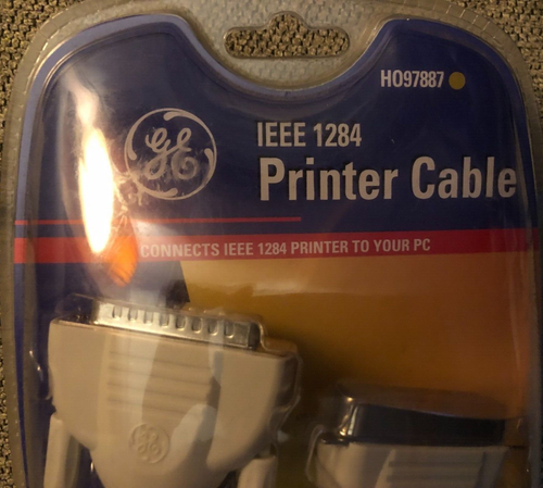 G.E. Printer Cable 6 foot - PC Compatible - New - Factory Sealed- IEEE 1284 Rare - Picture 2 of 7