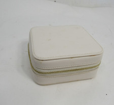 Travel Jewelry Case Blush Pink Hardcase Gold Tone Metal Zipper 4.5 Inch Square