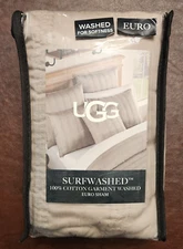 UGG Surfwashed 100% Cotton Euro Sham Oyster 26x26” Package Shelf Wear