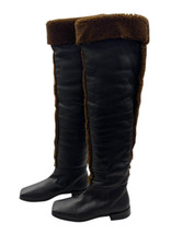 Botas De Tacón Alto Fino Sobre La Rodilla Para Mujer Talla 41 - Color Negro, Caña Larga De 51 Cm, Invierno