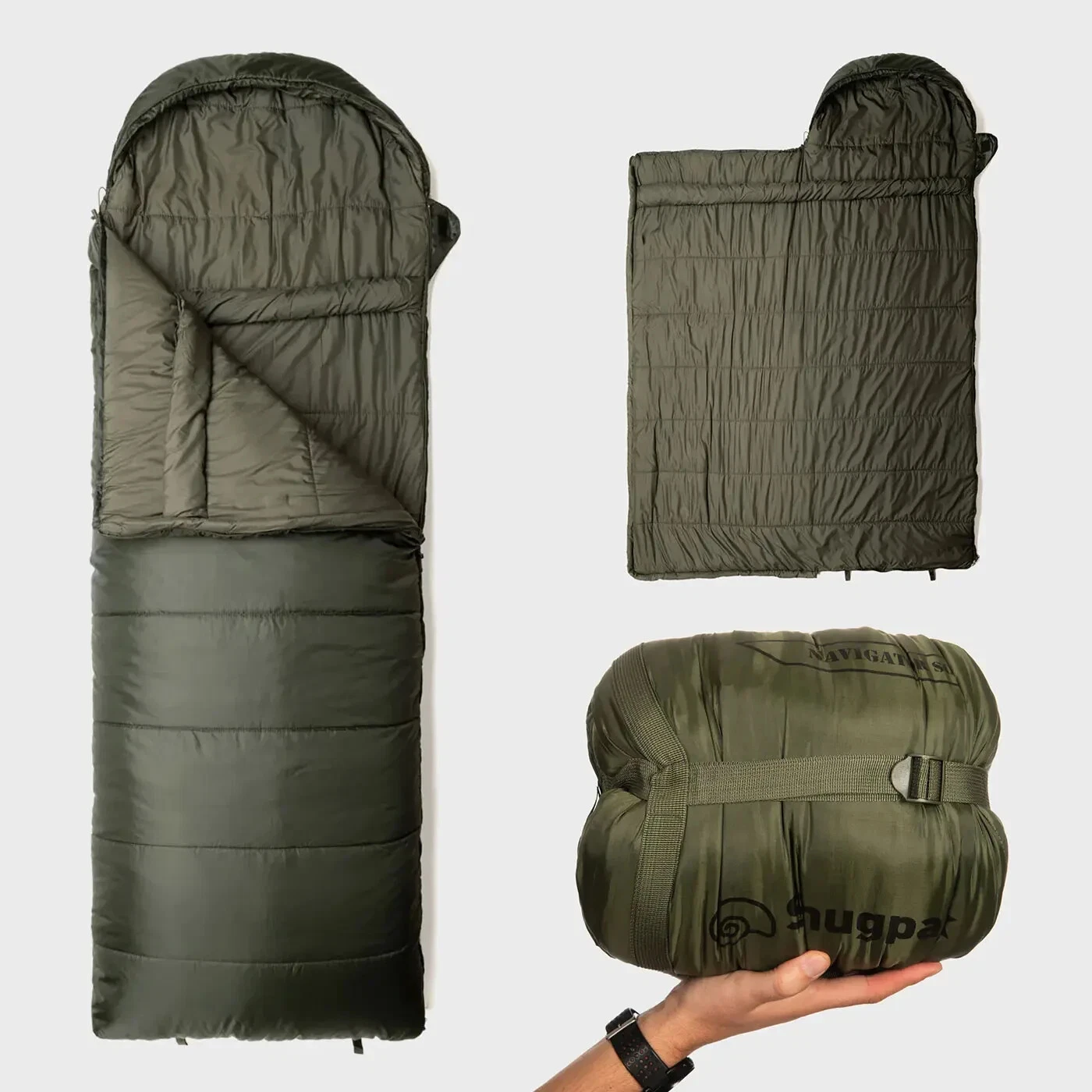 Snugpak Navigator Sleeping Bag Olive -2°C Military Camping Cadet Left/Right Zip