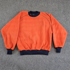 VTG Lands End Sweatshirt LG Crewneck Fleece Raglan Orange USA 90s Boxy Halloween