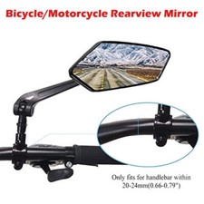 Bike Rear View Mirror Reflector Adjustable Rotatable Handlebar Mirror Clear Rear