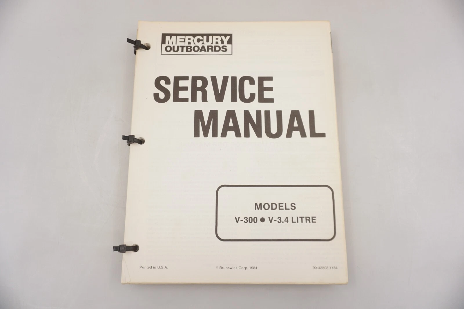 Mercury Outboards V-300 V-3.4 Litre Service Shop Manual 90-43508