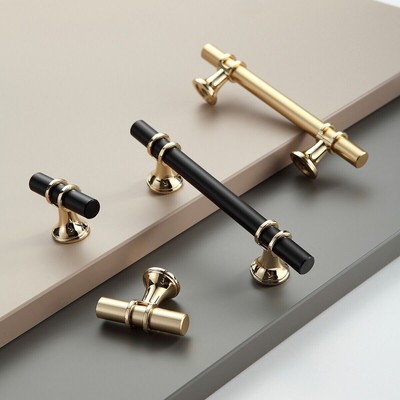 10~30Pcs T Bar Drawer Knobs Closet Pulls Kitchen Cabinet Door Handles Black Gold