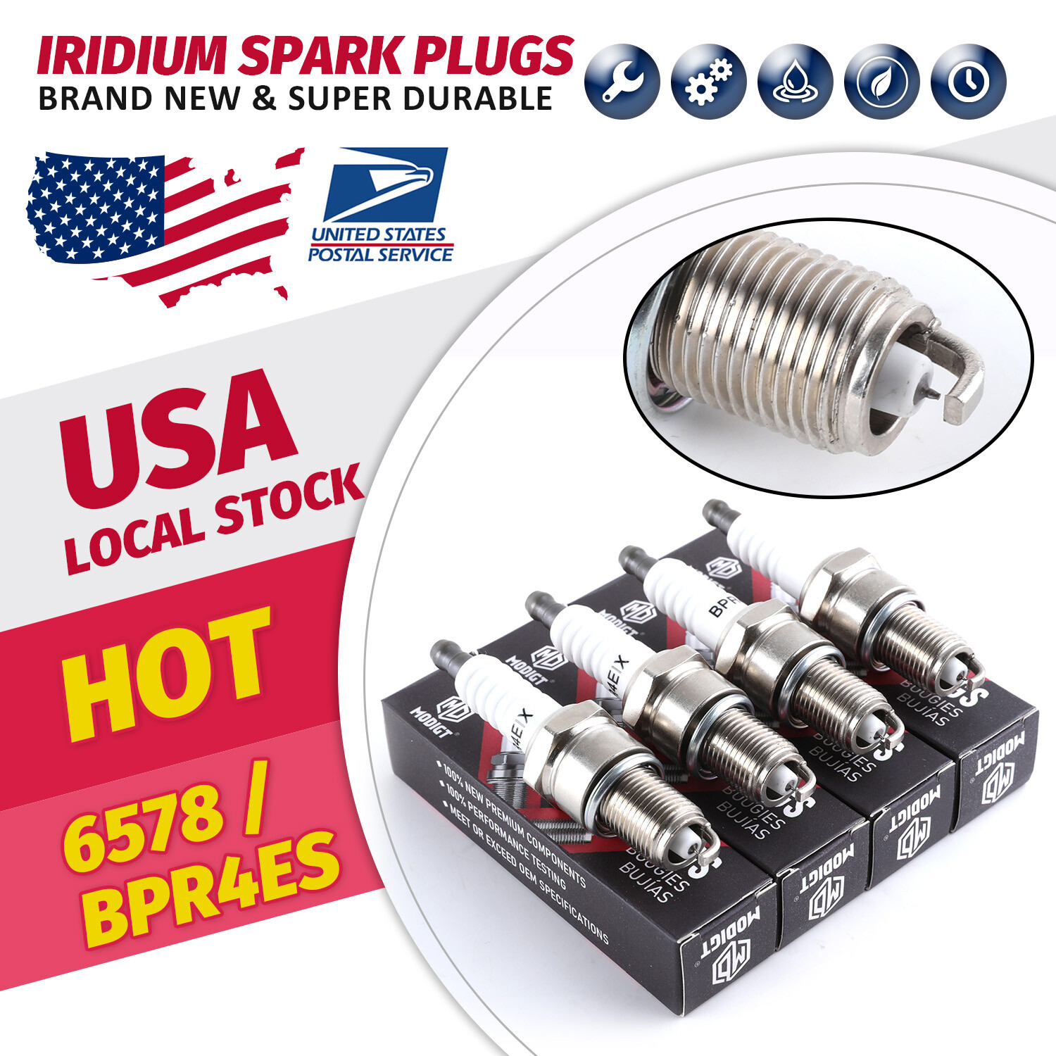 16x Fit NGK Spark Plugs BPR4ES Iridium for Dodge Chrysler Chevrolet GMC Plymouth